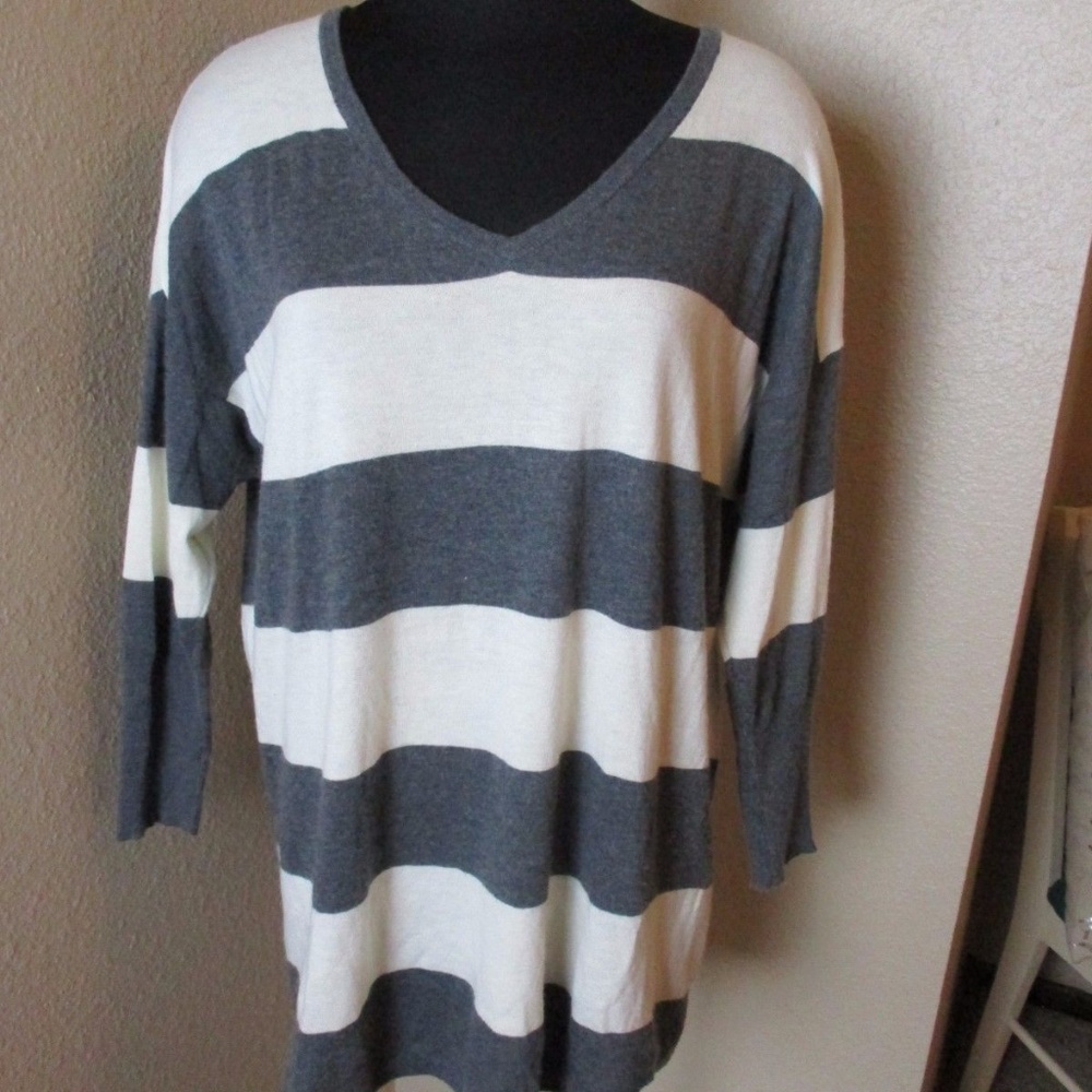 Joie Striped VNeck Sweater Womens Medium